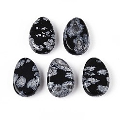 Снежный Обсидиан Естественно снежинка обсидиана подвески, слезинки, 29.5~30.5x19.5~20.5x8~11 мм, отверстие : 2~3 мм