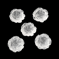 Белый Стеклянные бусины, цветок, белые, 19.5~25.5x19.5~25.5x7.5~9.5 мм, отверстие : 0.8~1.2 мм