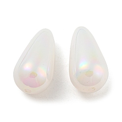 White ABS Plastic Imitation Pearl Bead, Iridescence, Teardrop, White, 17x9mm, Hole: 1.6mm