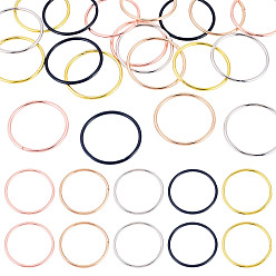 Mixed Color 20Pcs 5 Colors Iron Rings, DIY Craft Making Supplies, Mixed Color, 50.5x2.9mm, Inner Diameter: 44.5mm, 4pcs/color
