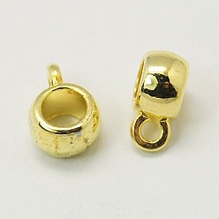 Золотой Трубчатые поручни в тибетском стиле, петля под залог, бейлы, рондель, без свинца и без кадмия, золотые, 10.5x7.5x5 мм, отверстие : 2 мм