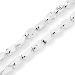 с Покрытием Серебра Стеклянные бусины с гальваническим покрытием , полное покрытие, граненые и овальные, со серебряным покрытием, 6x4.5x3 мм, отверстие : 1 мм, около 50 шт / нитка, 13.39 дюйм (34 см)