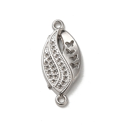 Stainless Steel Color Tarnish Resistant 304 Stainless Steel Connector Rinestone Settings, Leaf, Stainless Steel Color, Fit fot 1mm Rhinestone, 25.5x11.5x3mm, Hole: 1.2mm
