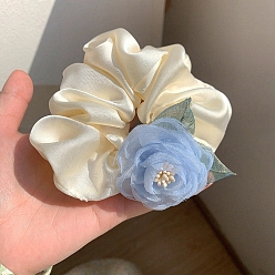 Cornflower Blue Cloth Hair Ties, Flower, Cornflower Blue, 90x120mm