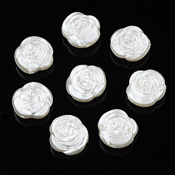 Coquillage De Mer Perles de nacre en plastique ABS, fleur, couleur de coquillage, 17x16.5x8mm, Trou: 2mm, environ500 pcs / 500 g