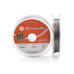 Нержавеющая Сталь Цвет 50м мягкая нержавеющая проволока, с катушкой, круглые, цвет нержавеющей стали, 0.6 мм, около 164.04 футов (50 м) / рулон