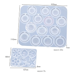 Белый Силиконовые формы, для браслета решений, подвесные формы для литья из смолы, для уф-смолы, изготовление форм из эпоксидной смолы, кольцо, белые, 120x110x7 мм