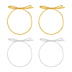 (52) Непрозрачная лаванда Металлические эластичные петли с заранее завязанными бантиками, для упаковки подарочной коробки, разноцветные, 55x1.5 мм, 2 цветов, 20 шт / цвет, 40 шт / комплект