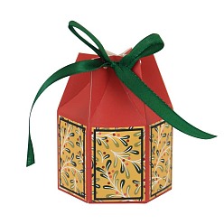 Золотистый Рождественские подарочные коробки из бумажных конфет в форме юрты, коробки для упаковки конфет, коробки с шоколадными подарками для гостей, золотые, 6.8x6.8x9.5 см