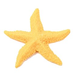 Jaune Cabochons en résine opaque, étoiles de mer, jaune, 72x72x12mm