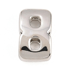 Платина Номер 8 латунные бусины, долговечный, стойки покрытие, без свинца и без кадмия, платина, 13.5x8.5x5 мм, отверстие : 11x3 мм