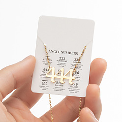 Number 201 Женские подвески в виде ангельских чисел из нержавеющей стали, золотые, число 444, 17.72 дюйм (45 см)