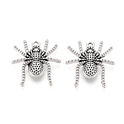 Античное Серебро Сплавочные подвески тибетского стиля, паук, без кадмия и без свинца, античное серебро, 25.5x24x5 мм, отверстие : 1.6 мм