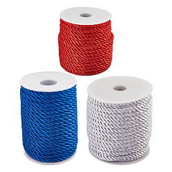 (52) Непрозрачная лаванда 3 рулоны 3 цветной полиэстеровый плетеный шнур, витая веревка, для ювелирных изделий из шнура своими руками, разноцветные, 5 мм, около 19.69 ярдов (18 м) / рулон