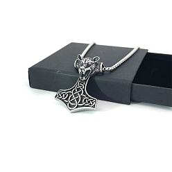 Нержавеющая Сталь Цвет Кулон в виде молота Тора викингов, ожерелье из нержавеющей стали, мужское ретро-модное украшение