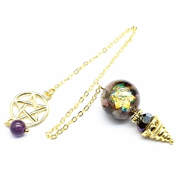 Турмалин Натуральный турмалиновый маятник с большой подвеской, неокрашенными, с позолоченными металлическими находками, конус очарование, 220 мм