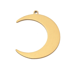 Oro 201 colgantes de acero inoxidable, encantos de la luna, dorado, 27.5x23x1 mm, agujero: 1.4 mm