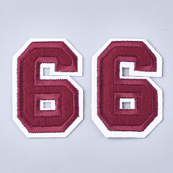 Number Computerized Embroidery Cloth Iron On Patches, Costume Accessories, Appliques, Number, Num.6, 59x41x1.5mm