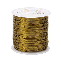 Dark Goldenrod Nylon Thread, Rattail Satin Cord, Dark Goldenrod, 1.0mm, about 76.55 yards(70m)/roll