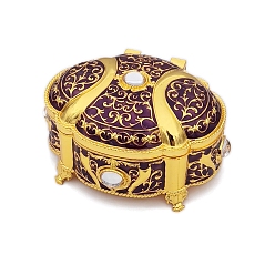 Фиолетовый Ящик для хранения ювелирных изделий из сплава, дорожный портативный футляр для ювелирных изделий, для ожерелья, Кольца, серьги и подвески, фиолетовые, 8.5x6.8x5 см