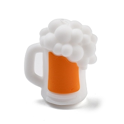 Drink Силиконовые бусины на день отца, фокусные бусы, оранжевые, пить, 27x23x16.5 мм, отверстие : 2.5 мм