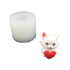 Белый Пищевые силиконовые формы, формы помады, для украшения торта поделки, цвет шоколада, конфеты, УФ-смола и эпоксидная смола, лиса, белые, 53x53x45 мм