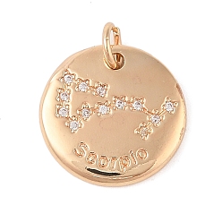 Скорпион Латунь с подвесками из прозрачного кубического циркония, с прыжковых колец, плоско-круглые, Скорпион, 15.5x2 мм, отверстие : 3.5 мм