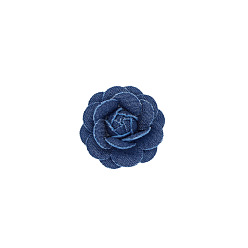 Marine Blue Denim Cloth Cabochons, for Garment Accessory, Flower, Marine Blue, 50mm