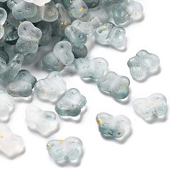 Светлый Стально-синий Прозрачные акриловые бусины градиентного цвета, с золотой фольгой, бабочка, светло-стальной синий, 7.5x10x3.5 мм, отверстие : 1.5 мм, отверстие : 1.5 мм, о: 3571 шт / 500 г