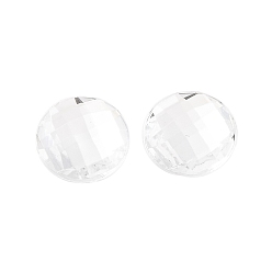Прозрачный Акриловый кабошоны со стразами, плоский зад, граненые, полукруглый, прозрачные, 12x4.5 мм