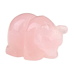 Розовый Кварц Украшения для медведей из натурального розового кварца, для украшения рабочего стола домашнего офиса, 20x20 мм