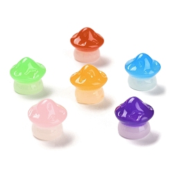 (52) Непрозрачная лаванда Светящийся грибной орнамент из смолы, Светящийся в темноте гриб для украшения стола, разноцветные, 10.5~11x11.5~12x11.5 мм