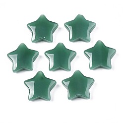 Meergrün Nachahmung Jade Glasperlen, fünfzackigen Stern, Meergrün, 19x20x6 mm, Bohrung: 1.2 mm