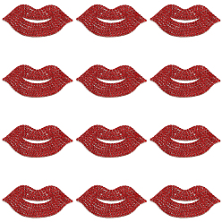 Сиамский 12шт. горячая фиксация стразами, аксессуары для костюма, губа, Сиам, 29x59x1.5 мм