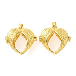 Golden Brass Cage Pendants, Heart Charms, Rack Plating, Golden, 30x32x16mm, Hole: 8x4mm