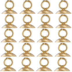 Золотой 100шт. 304 нержавеющая сталь бусины колпачок подвеска дужки, для изготовления стеклянного кулона, золотые, 8x7 мм, отверстие : 3 мм, 7.5 мм внутренним диаметром