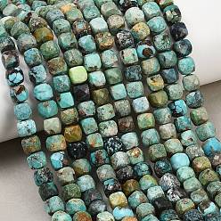 Бирюза из Хубэя Хубэй природных бирюзовый бисер нитей, кубические, класс А, граненые, 6~6.5x6~6.5x6 мм, отверстие : 0.9 мм, около 64 шт / нитка, 14.96'' (38 см)