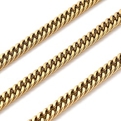 Золотой 316 кубинские звенья из хирургической нержавеющей стали, несварные, с катушкой, ионное покрытие (ip), золотые, 8x5.5x1 мм