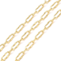 Настоящее золото 18K Латунные цепочки, без кадмия и без свинца, стойки покрытие, долговечный, несварные, реальный 18 k позолоченный, 8x3x1 мм