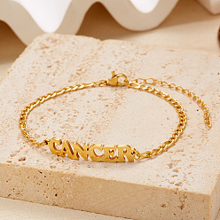 Стрелец 12 созвездия 304 браслеты из нержавеющей стали, браслеты figaro chains для женщин, золотые, Стрелец, 6-3/4 дюйм (17 см)