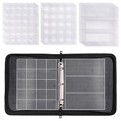 Black PU Leather Holder Album, Collection Storage, with Iron Binder Rings, for Game Card, Black, 285x238x43mm