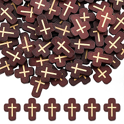 Седло Коричневый 80бусины из натурального дерева шт., окрашенные, крестик, седло коричневый, 16.5~17x12.5~13x5 мм, отверстие : 1.6~2 мм