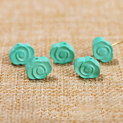 Cloud Perles sculptées en magnésite naturelle, teint, couleur turquoise, nuage, 8x10mm