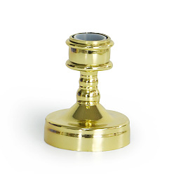 Gold Plastic Tall Candlestick Holder, Pillar Candle Centerpiece, Perfect Home Party Decoration, Gold, 5.6x7cm