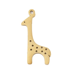 Золотой 304 подвески из нержавеющей стали, очарование жирафа, лазерная резка, золотые, 22x12x1 мм, отверстие : 1.2 мм