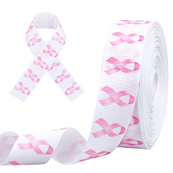 Pearl Pink Polyester Ribbon, Garment Accessories, Breast Cancer Awareness, Pearl Pink, 1 inch(25mm), about 20yards/roll