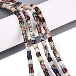 Хризоколла и Лазурит Натуральные бусы из хризоколлы и лазурита, колонка, 4~4.5x4.5~5 мм, отверстие : 1 мм, около 88~91 шт / нитка, 15.16~15.35'' (38.5~39 см)