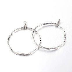 Платина Кольцо из латуни большие кулоны, платина, 45x42x2 мм, отверстие : 5x2 мм