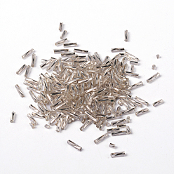 White Glass Twist Bugles Seed Beads, Silver Lined, White, about 6mm long, 1.8mm in diameter, hole: 0.6mm, about 10000pcs/bag. Sold per package of one pound