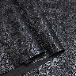 Черный Ткань из ПВХ с цветочным узором, поделки товары для рукоделия, чёрные, 1370x1 мм